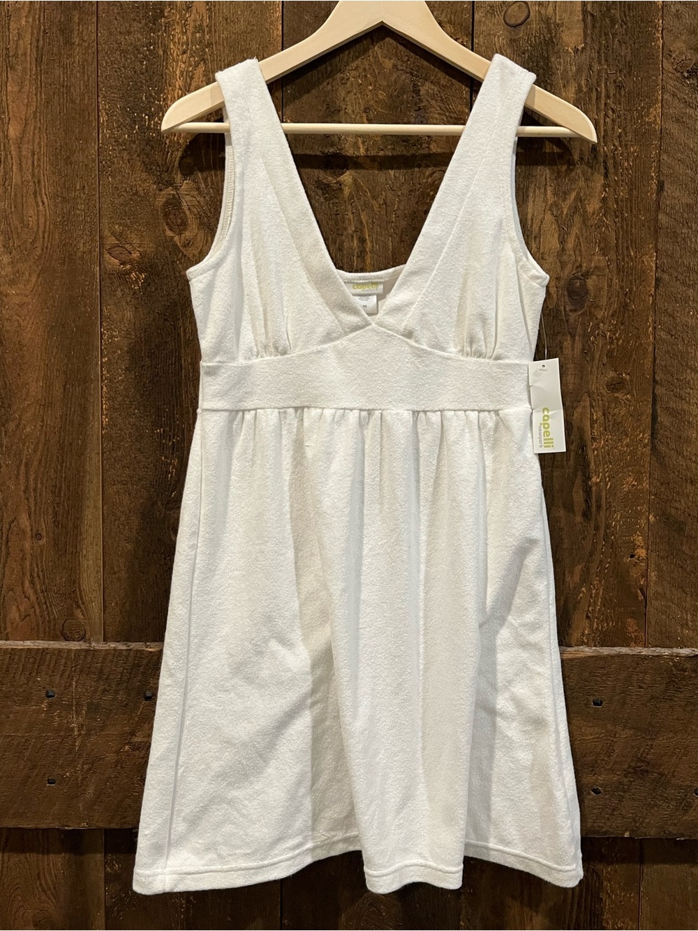 Capelli of New York White V-Neck Terry Chemise